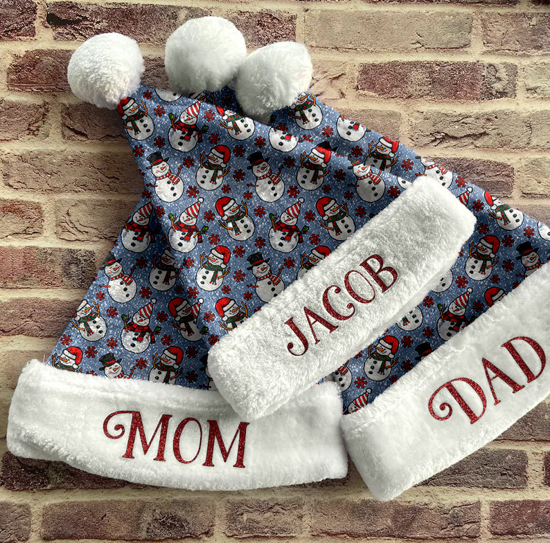 Personalized Snowman Santa Hat/Christmas Hat