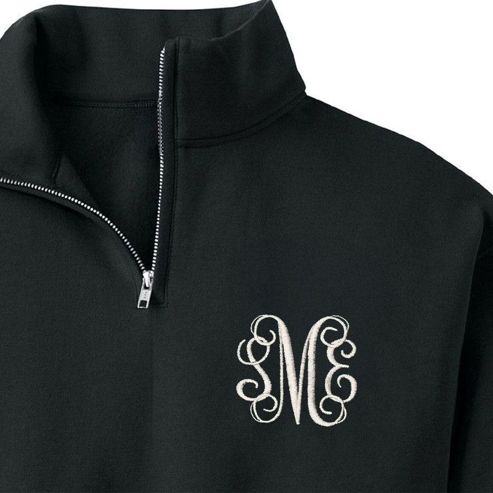 Monogram Sweatshirt, Monogram Quarter Zip Pullover