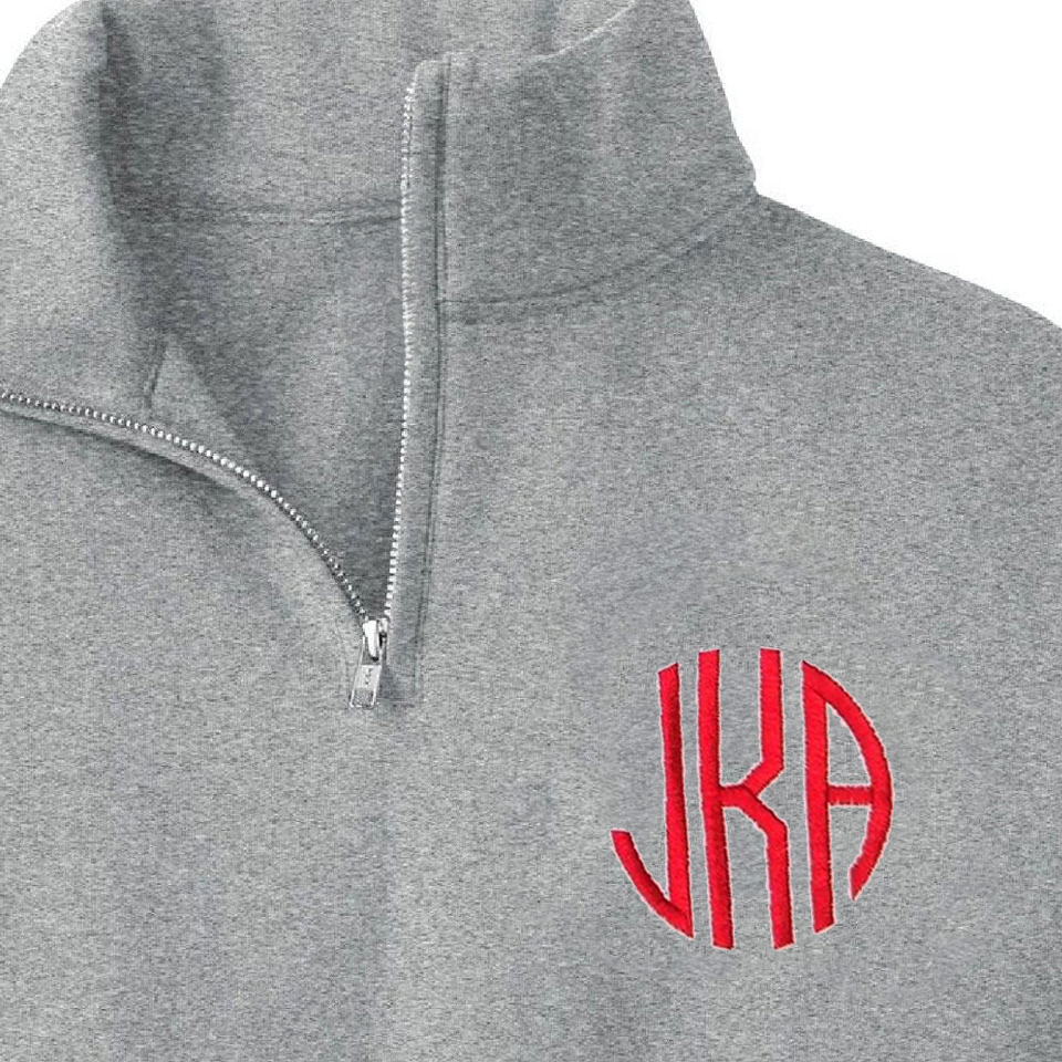 Monogram Sweatshirt, Monogram Quarter Zip Pullover