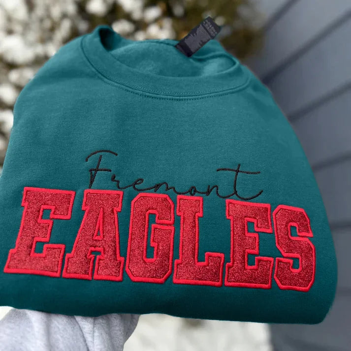 Personalize Glitter Embroidered Team/Mascot Sweatshirt
