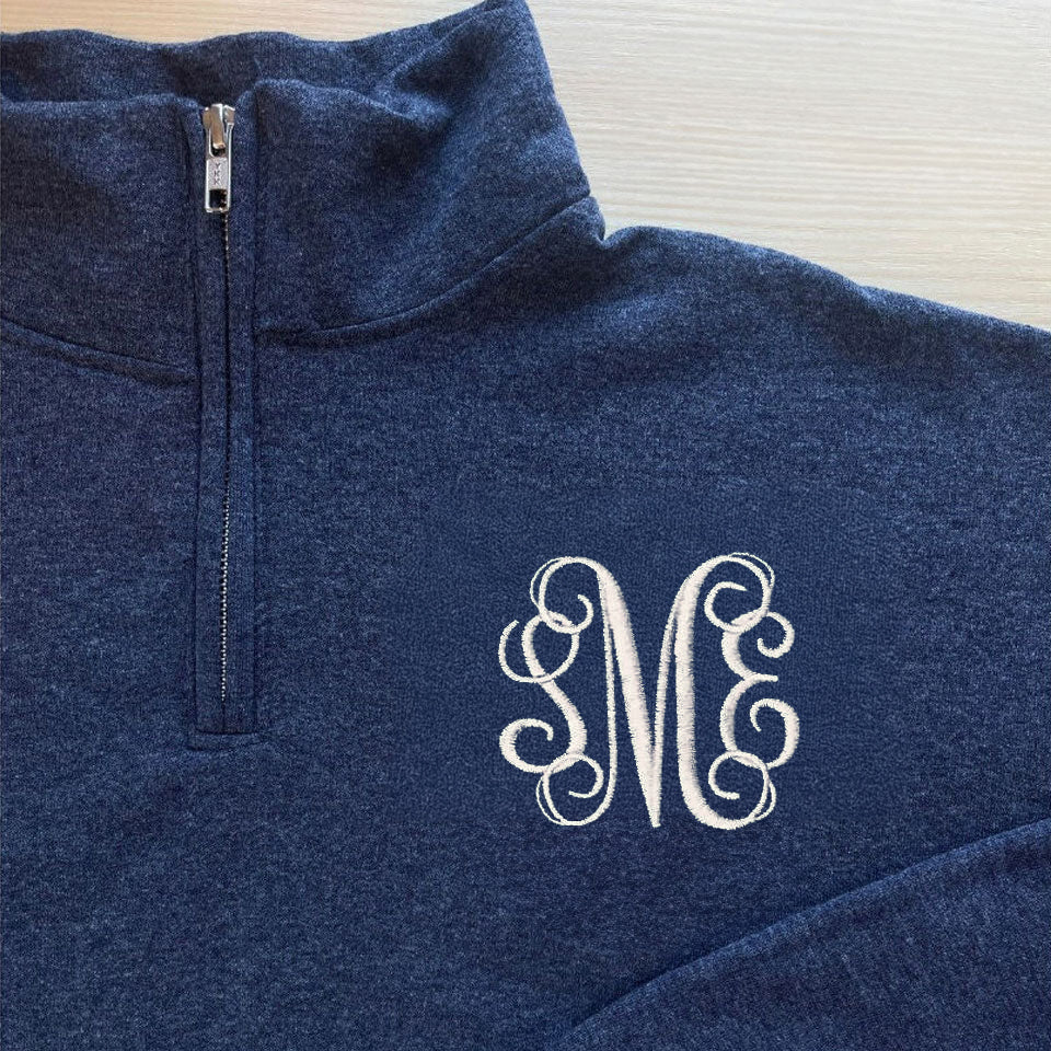 Monogram Sweatshirt, Monogram Quarter Zip Pullover