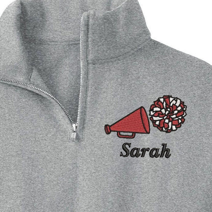 Personalized Cheer Quarter Zip Sweatshirt ，Cheer Team Custom Embroidered