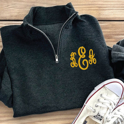 Monogram Sweatshirt, Monogram Quarter Zip Pullover