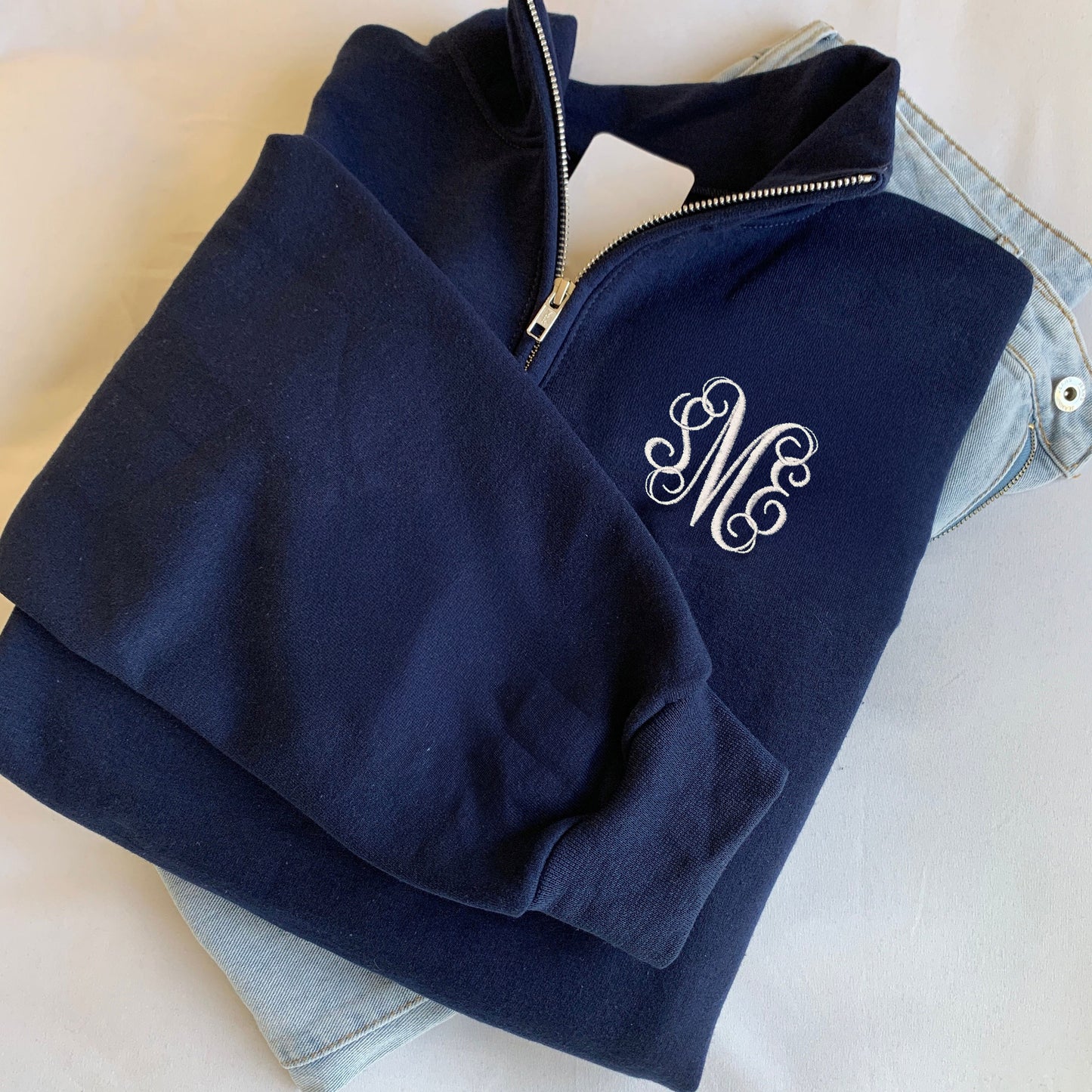 Monogram Sweatshirt, Monogram Quarter Zip Pullover