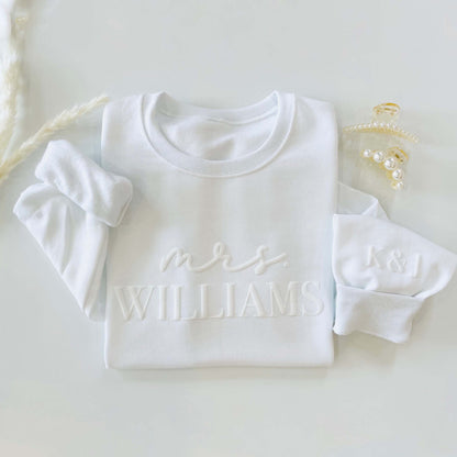 Custom 3D PUFF Embossed Engagement gift Future Mrs Sweatshirt