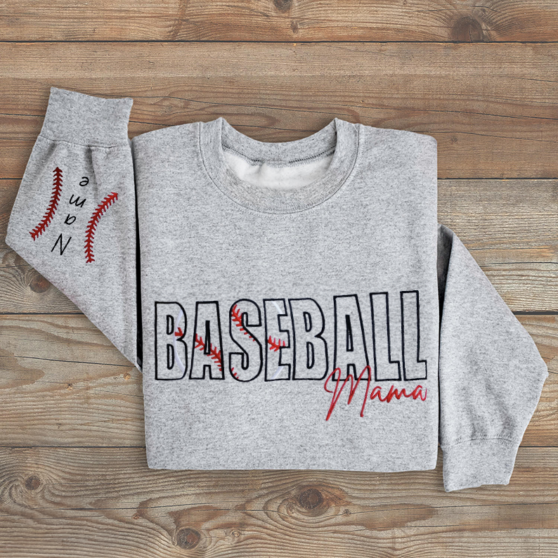 Custom Football/Baseball/Soccer Embroidered Mama/Mom/Nana Sweatshirt