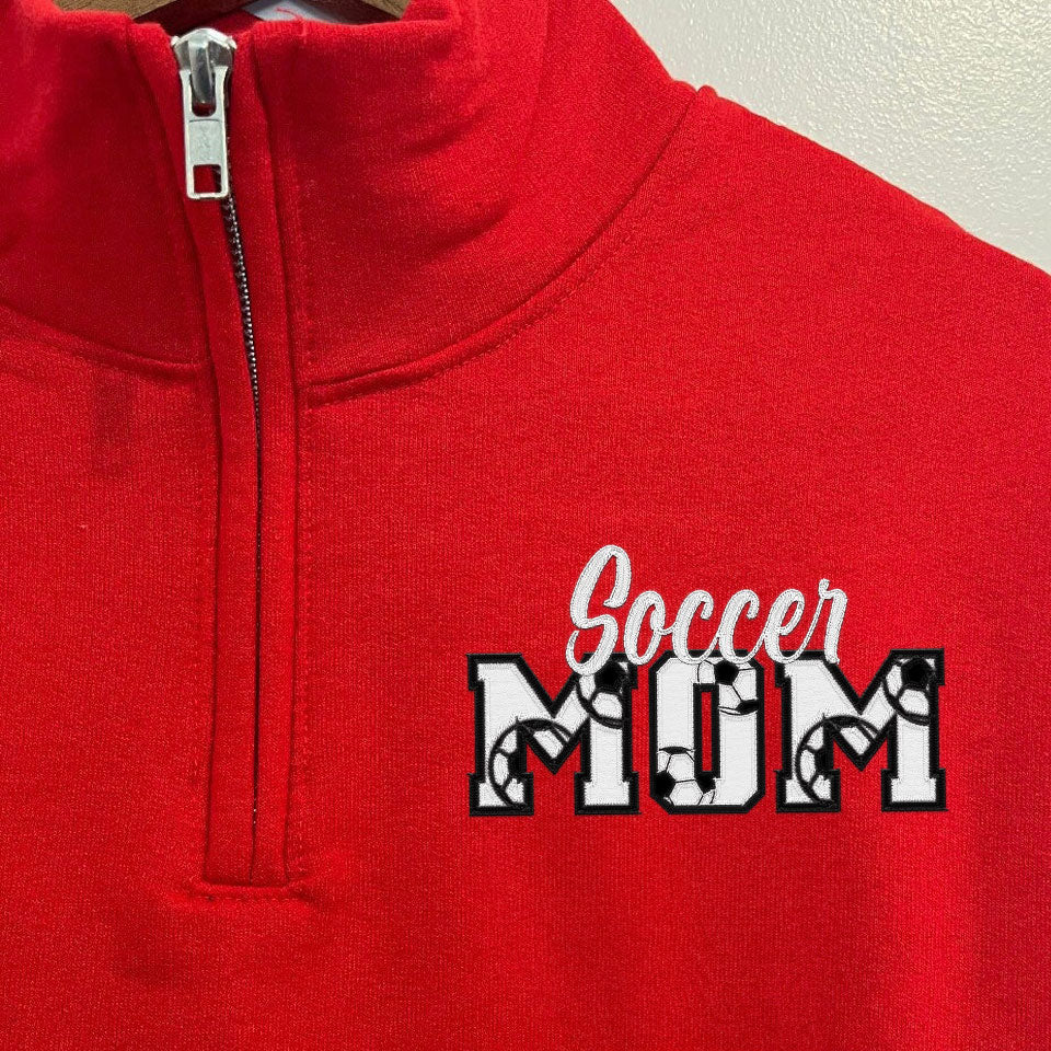 Custom Embroidered Soccer/Baseball/Football/Volleyball Mom Sweatshirt with Kid Name on sleeve Personalized MOM Shirt