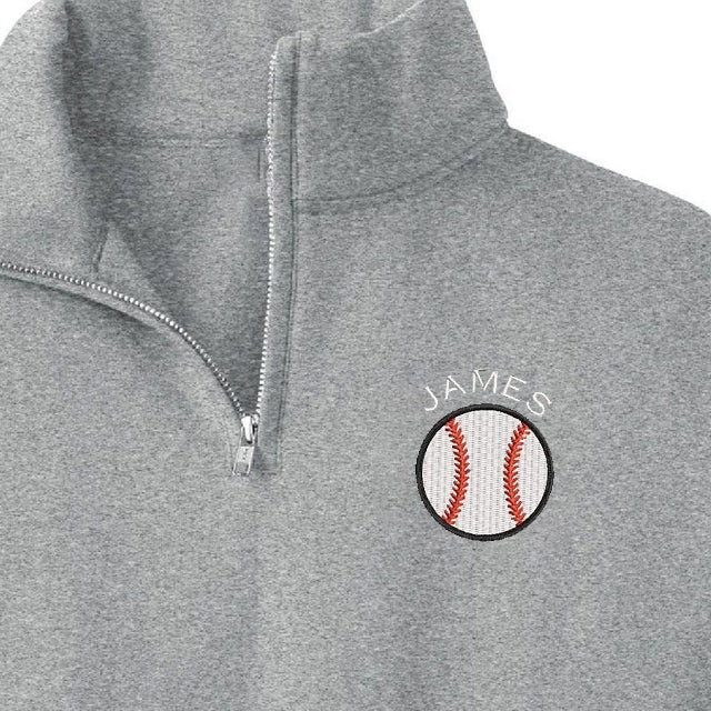 Personalized Baseball Quarter Zip Sweatshirt ，Baseball Team Custom Embroidered