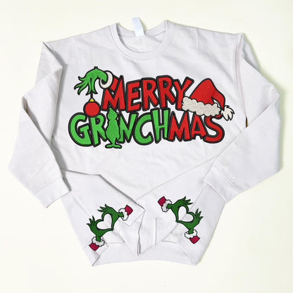 Merry Grinchmas side bow sweatshirt