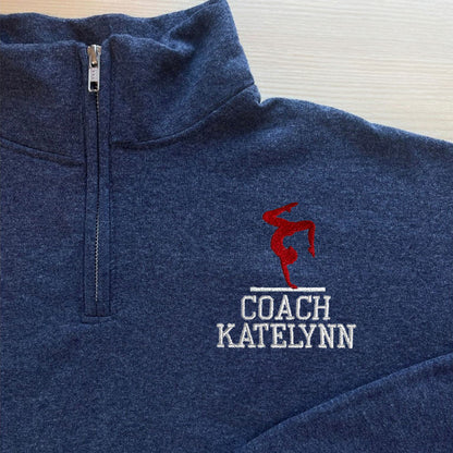 Gymnastics Team Personalized Quarter Zip Pullover Sweatshirt