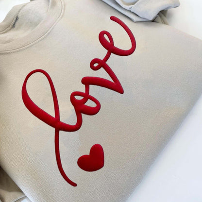 Custom 3D PUFF Embossed Valentine's Day gift，Family Sweatshirt