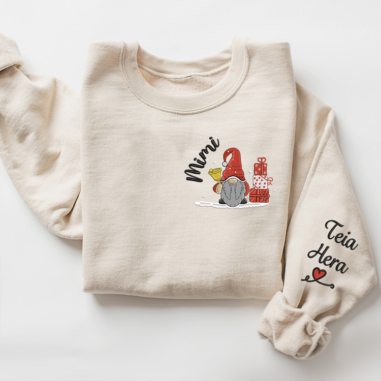 Embroidered Mimi Gnome Xmas With Grandkids Sweatshirt