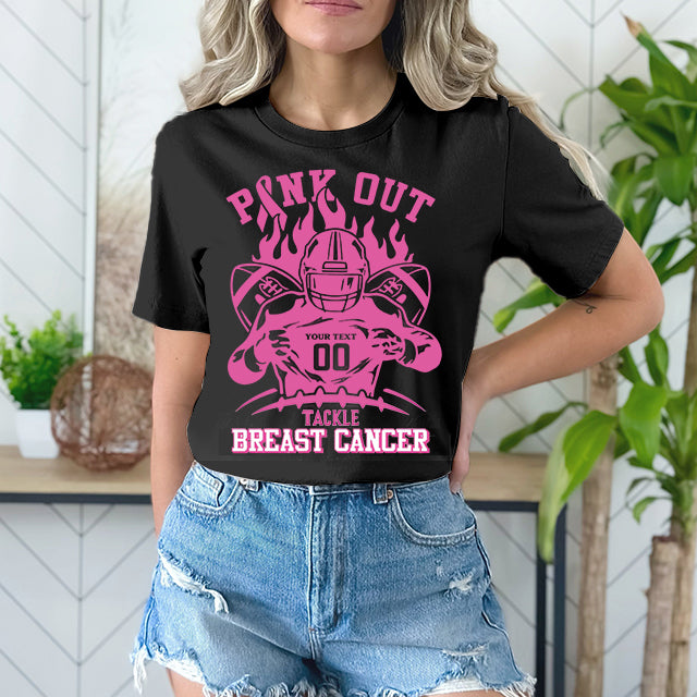 Custom Football Breast Cancer Tee