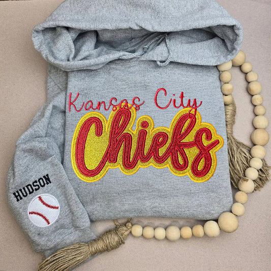 Custom Glitter Embroidered Sports Team Sweatshirt