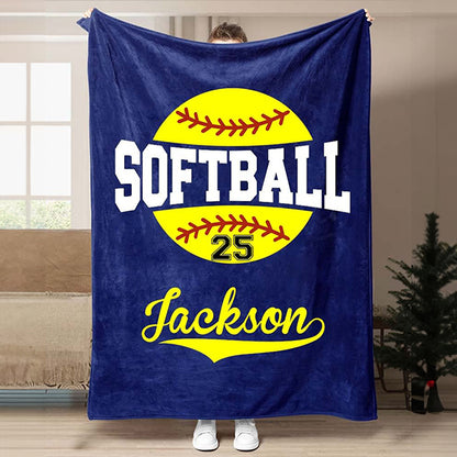 Custom Printed Softball Comfort Blanket