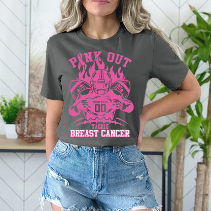 Custom Football Breast Cancer Tee