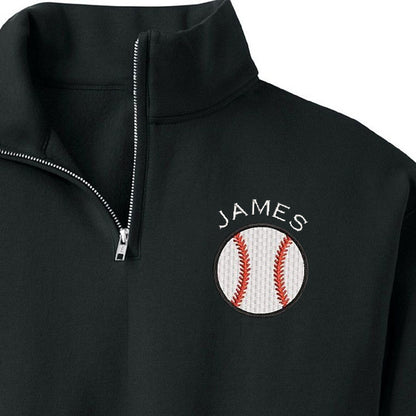 Personalized Baseball Quarter Zip Sweatshirt ，Baseball Team Custom Embroidered