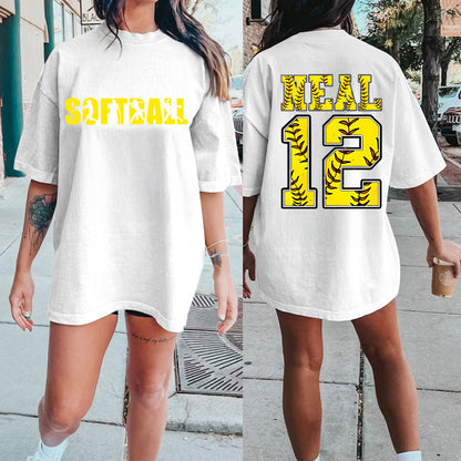Custom Softball Number T-Shirt/Game day Tee