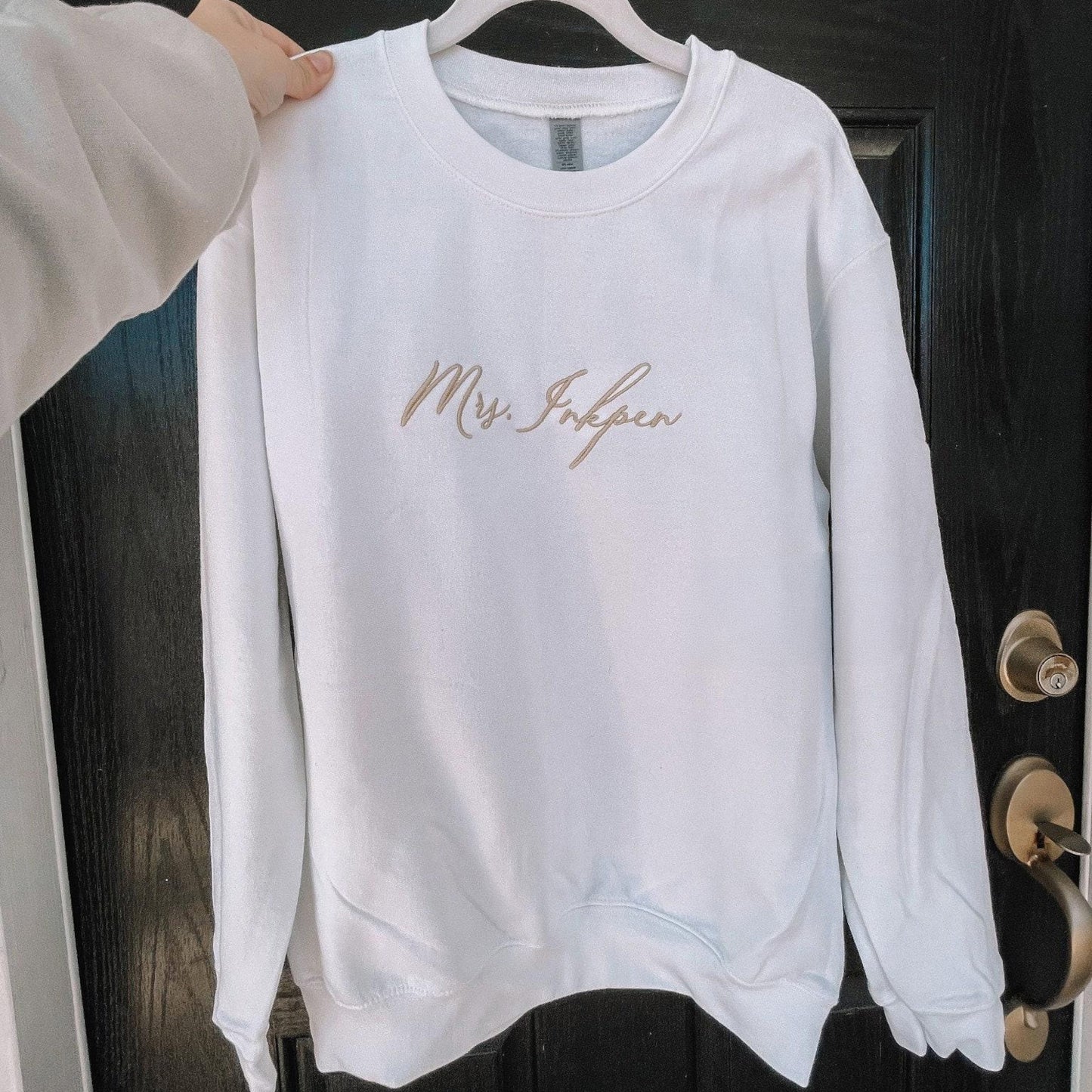 Custom Wife Embroidered Solid Sweatshirt || Wife sweatshirt