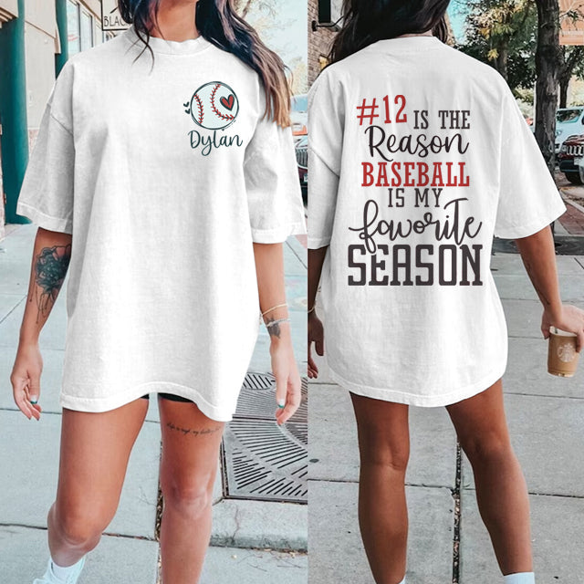 Custom Baseball Mom Shirt , Baseball Girlfriend Shirt, Baseball Is My Favorite Season Tee