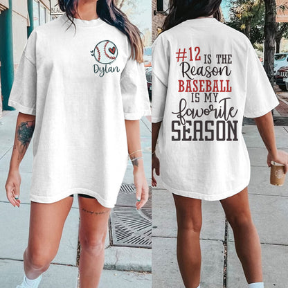 Custom Baseball Mom Shirt , Baseball Girlfriend Shirt, Baseball Is My Favorite Season Tee