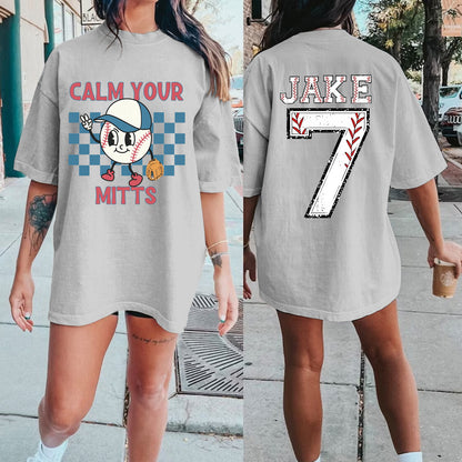 Calm Your Mitts Baseball Shirt, Comfort Colors Baseball Shirt