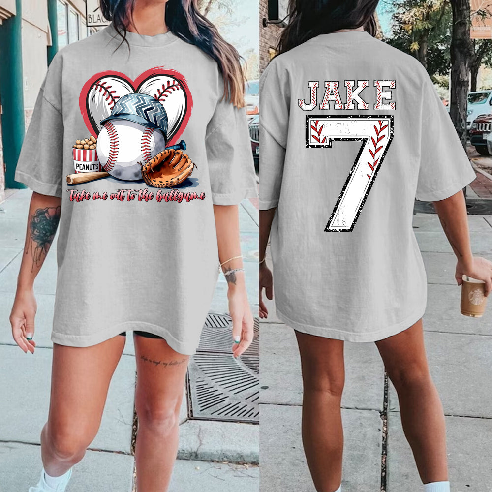 Custom Baseball love T-shirt/Custom Number Tee/Game Day Family Shirt