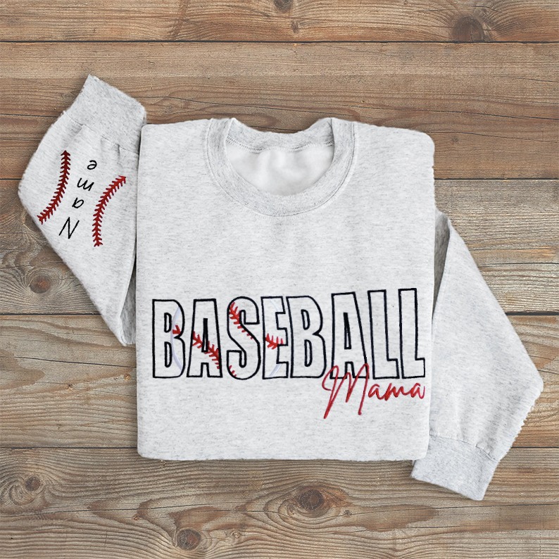 Custom Football/Baseball/Soccer Embroidered Mama/Mom/Nana Sweatshirt