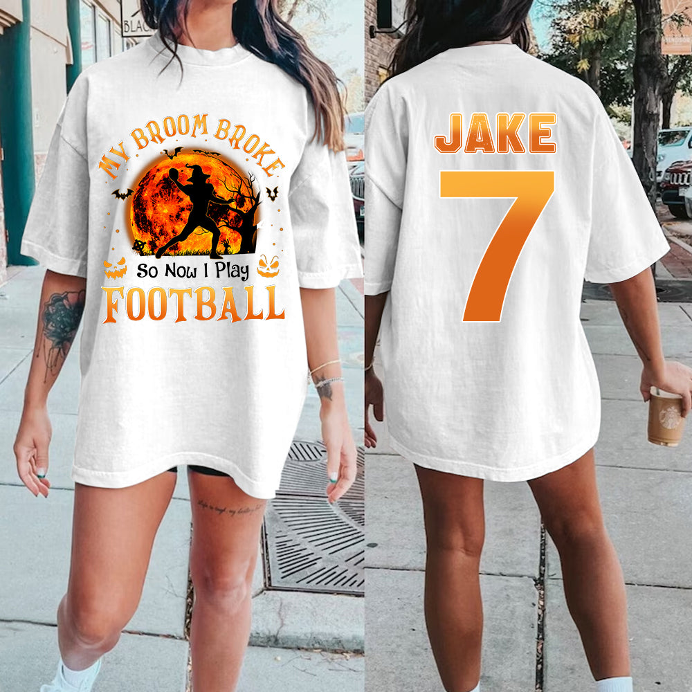 Personalized Halloween Football/Softball Shirt, Halloween Mom Shirt, Custom Football/Softball Girls Shirt