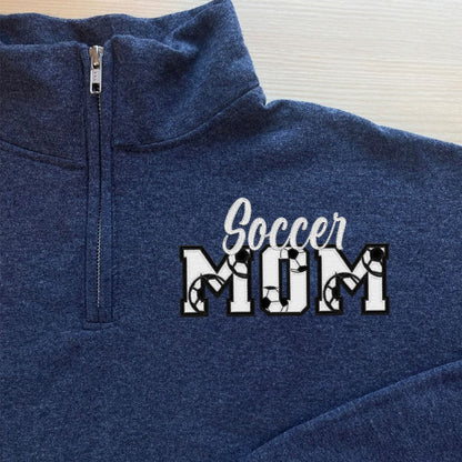 Custom Embroidered Soccer/Baseball/Football/Volleyball Mom Sweatshirt with Kid Name on sleeve Personalized MOM Shirt