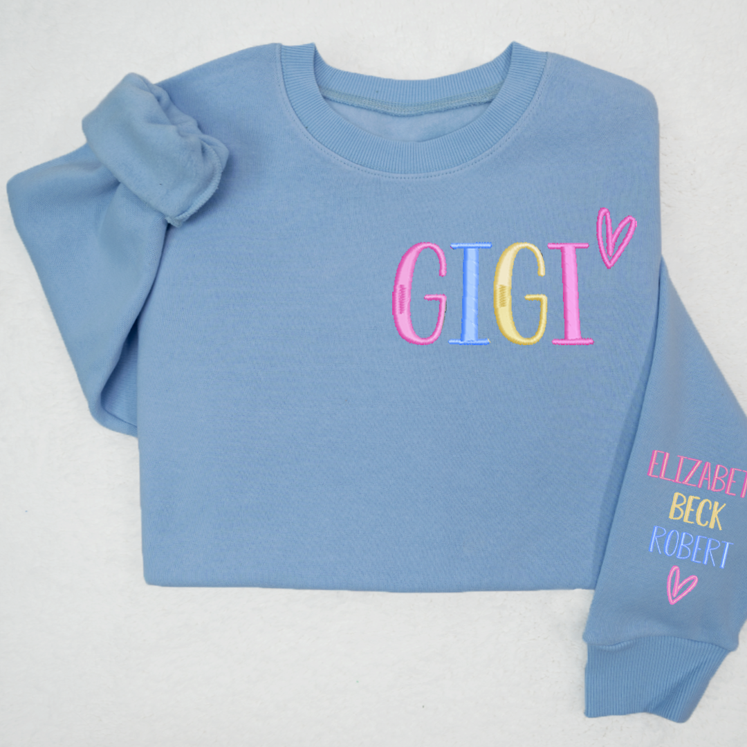 Custom Embroidered Grandma Valentine Day Sweatshirt