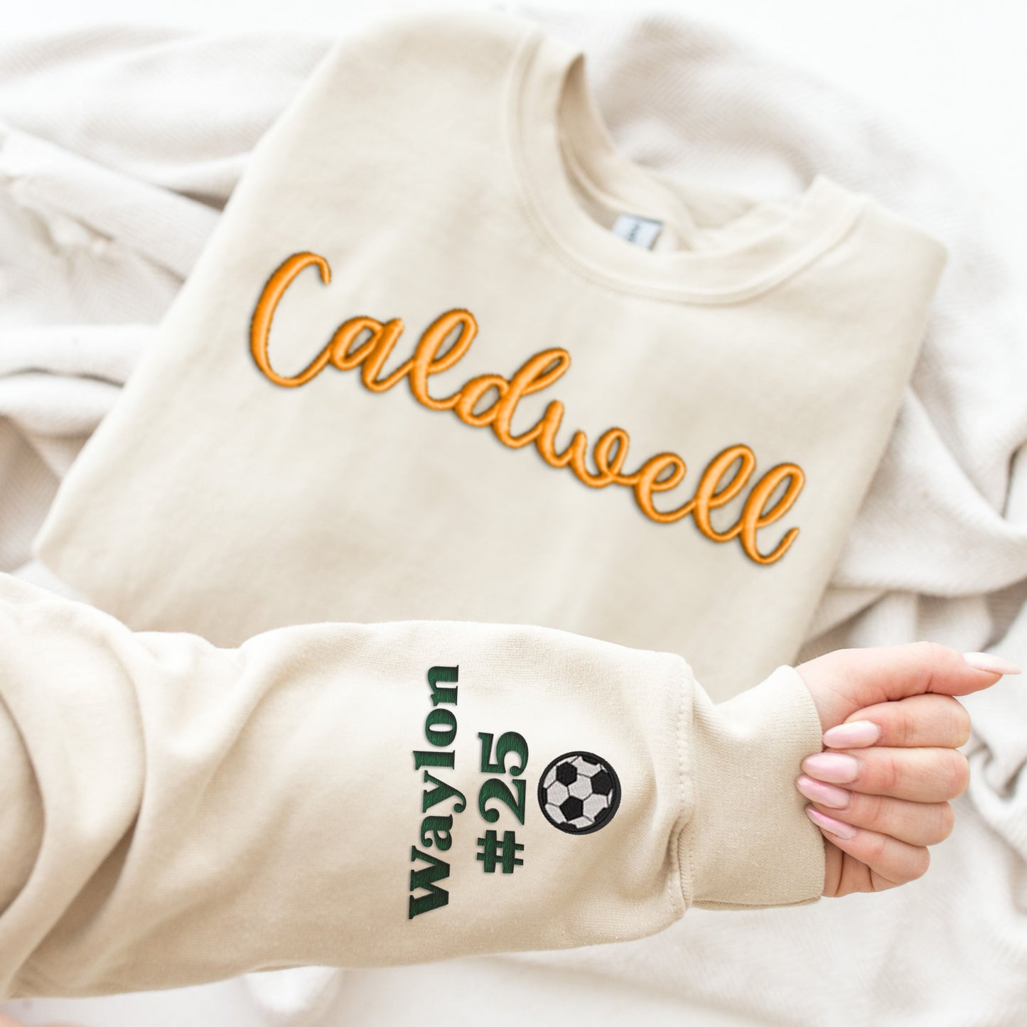 🏈🏀⚾️🥎Custom Game Day 3D PUFF Embroidery College Team Sweatshirt