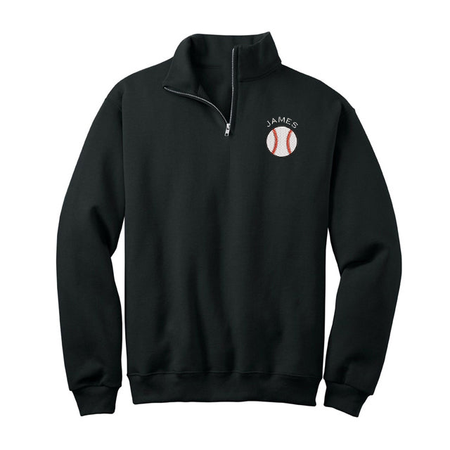 Personalized Baseball Quarter Zip Sweatshirt ，Baseball Team Custom Embroidered