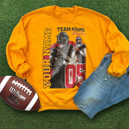 Customized American Football Photos Collage Shirt, Personalized Football Shirt With Name & Number
