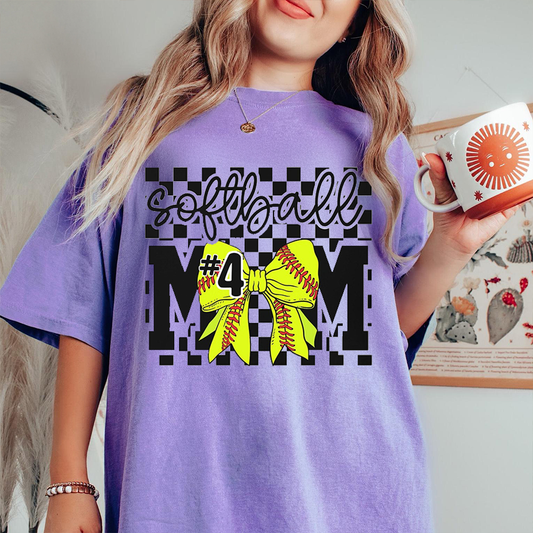 Retro Ballpark Team Outfit Sport Lover Shirt Game Day Mom Bow Tee