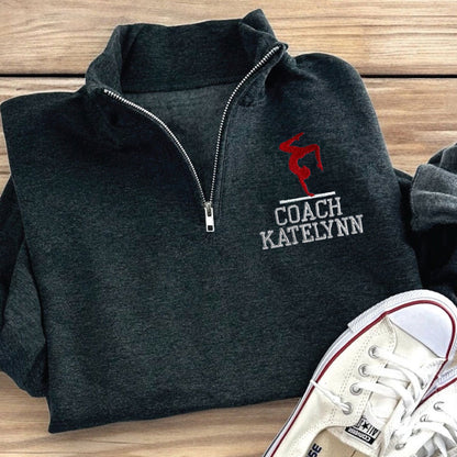 Gymnastics Team Personalized Quarter Zip Pullover Sweatshirt