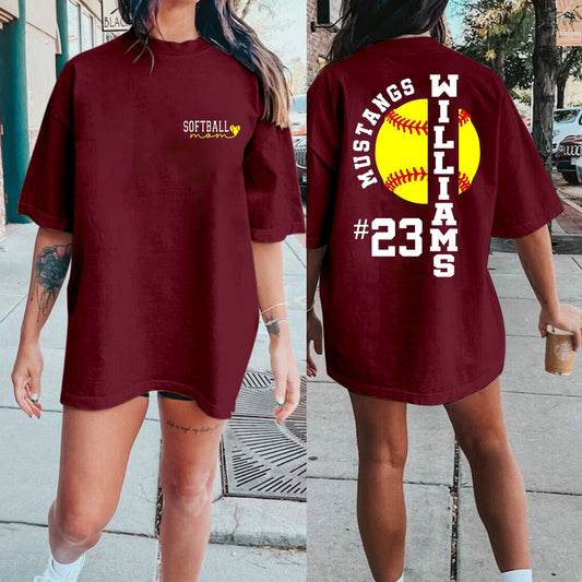 Custom Softball Mom Shirts, Team Mascot Softball Shirt, Game Day Softball Hoodie