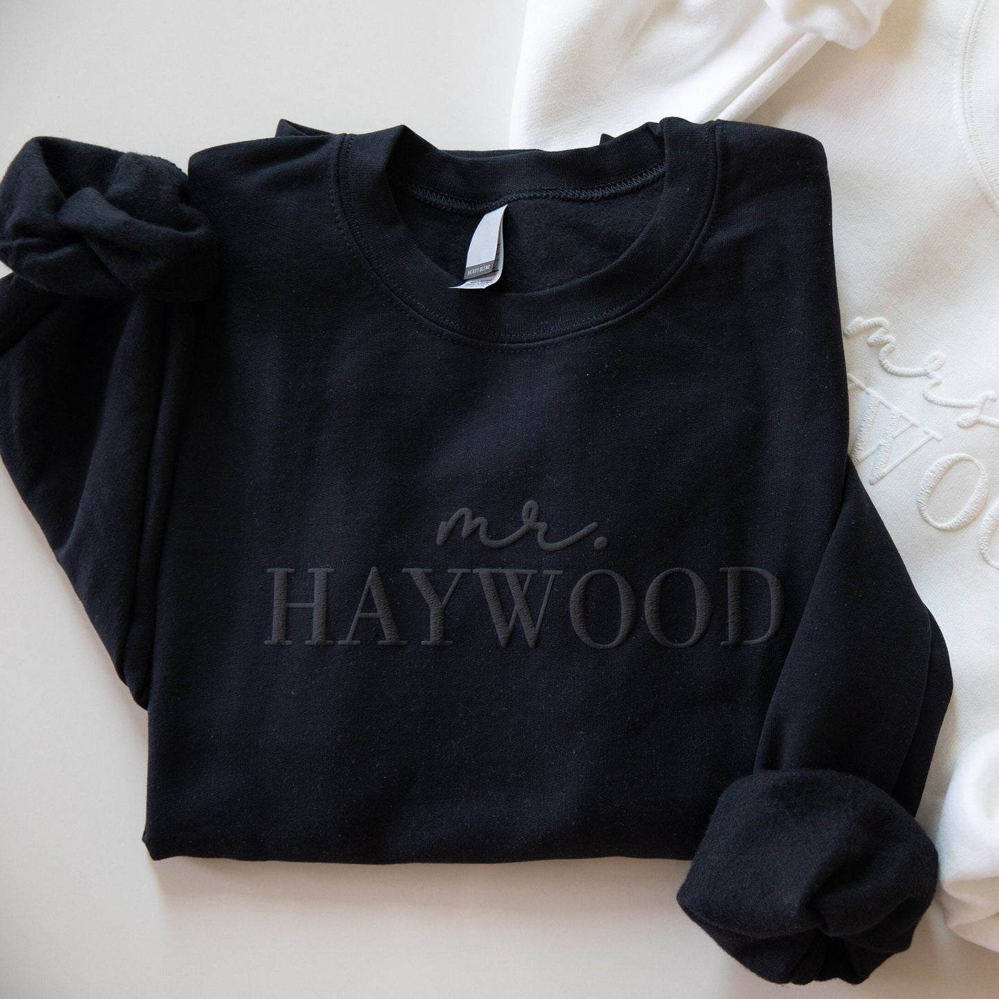 Custom Mrs. 3D PUFF Embossed Sweatshirt, Mr and Mrs Gift