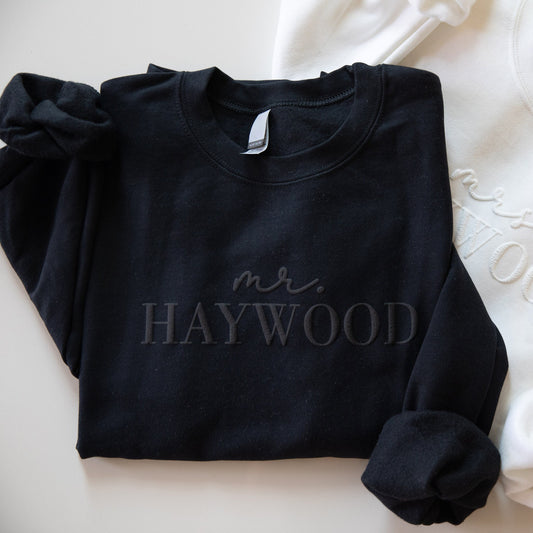 Custom Mrs. 3D PUFF Embossed Sweatshirt, Mr and Mrs Gift