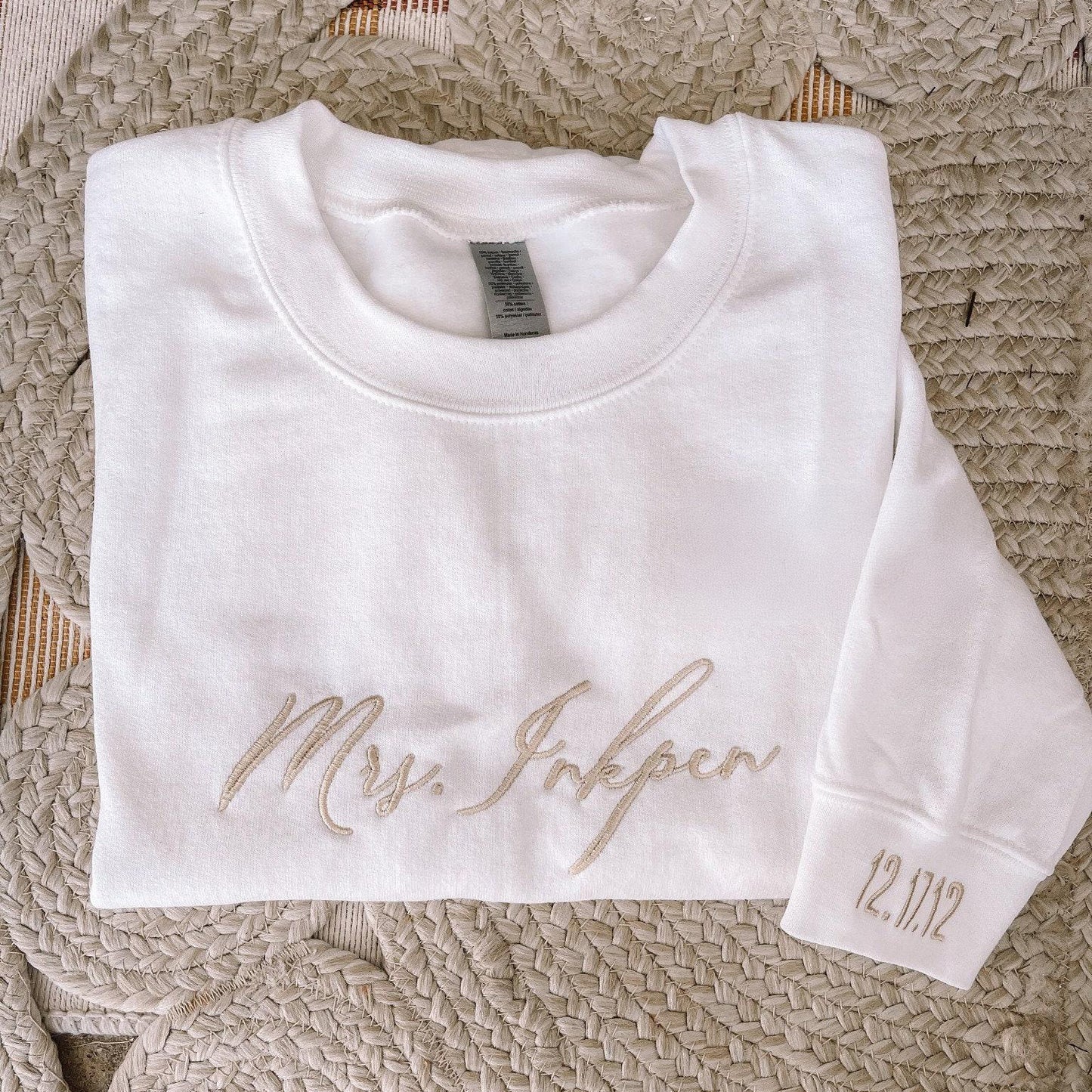 Custom Wife Embroidered Solid Sweatshirt || Wife sweatshirt