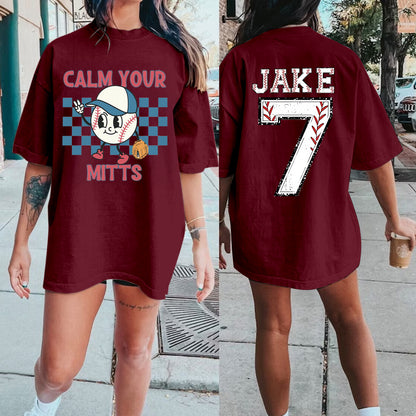 Calm Your Mitts Baseball Shirt, Comfort Colors Baseball Shirt