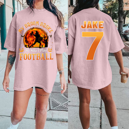 Personalized Halloween Football/Softball Shirt, Halloween Mom Shirt, Custom Football/Softball Girls Shirt