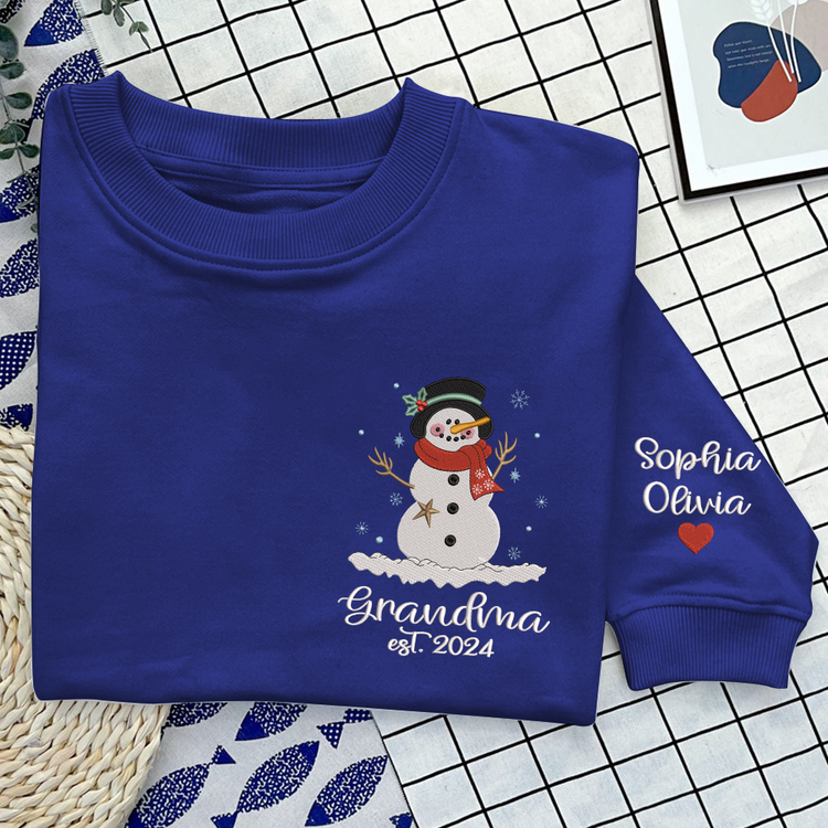 Embroidered Mimi Snow Est Xmas With Grandkids Sweatshirt