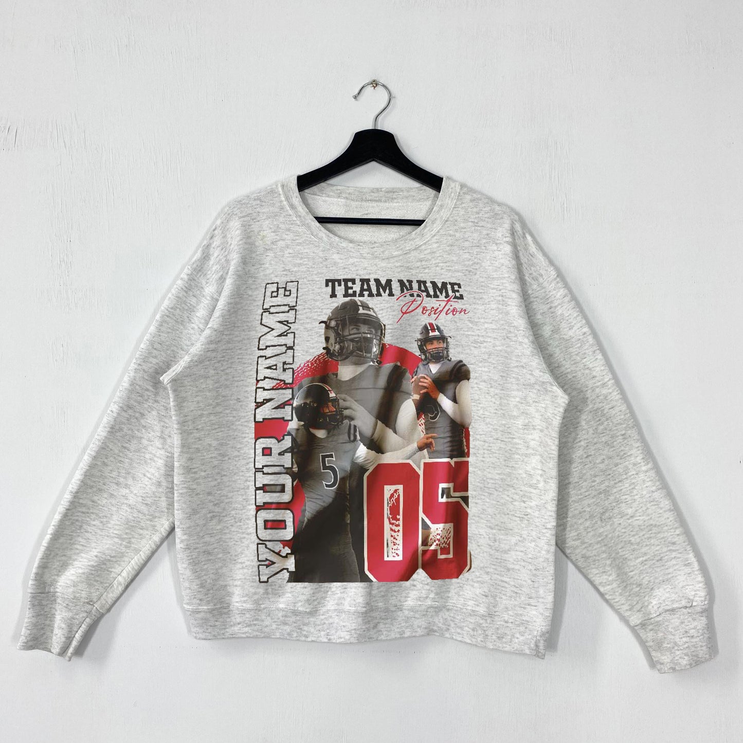 Customized American Football Photos Collage Shirt, Personalized Football Shirt With Name & Number