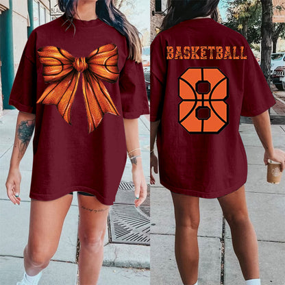 Custom Retro Softball/baseball/basketball/Football Bow Print Shirt