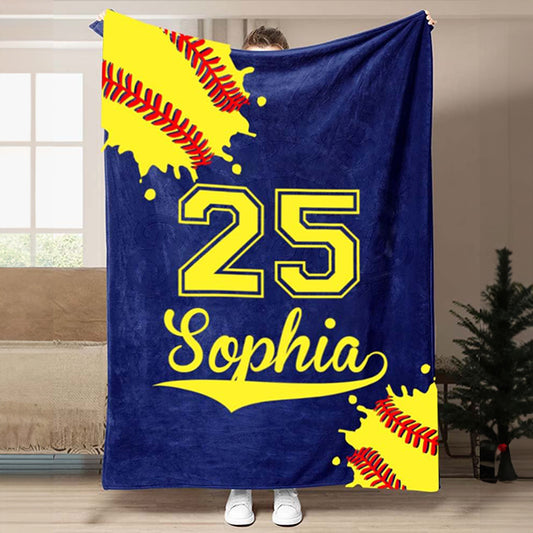 Custom Softball Blanket