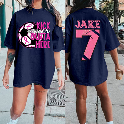 Custom Breast Cancer Awareness Soccer Print Shirt