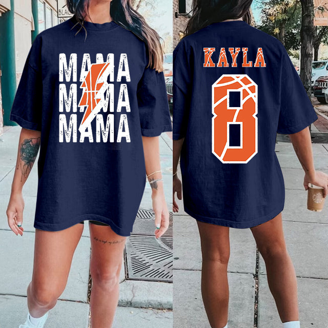 Personalized Basketball Family Print Shirt，Basketball Number And Alphabet Sport Family Shirt