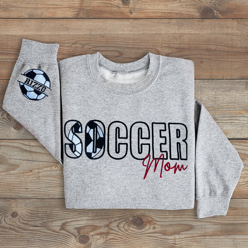 Custom Football/Baseball/Soccer Embroidered Mama/Mom/Nana Sweatshirt