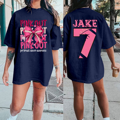 Custom Breast Cancer Awareness Football Print Shirt